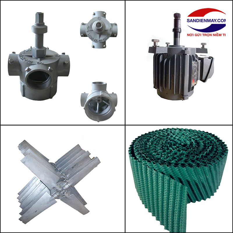 Một số linh kiện cấu tạo tháp tản nhiệt nước Tashin